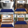 image:imageMuddy Mat  Chenille Bathroom Rugs Quick Dry Microfiber Mats Non Slip Washable Extra Thick Soft and Highly Absorbent Bath Mats for Bathroom Kitchen and Shower Floor  White 35x59Navy Blue