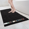 image:imageMuddy Mat  Chenille Bathroom Rugs Quick Dry Microfiber Mats Non Slip Washable Extra Thick Soft and Highly Absorbent Bath Mats for Bathroom Kitchen and Shower Floor  White 35x59Black