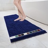 image:imageMuddy Mat  Chenille Bathroom Rugs Quick Dry Microfiber Mats Non Slip Washable Extra Thick Soft and Highly Absorbent Bath Mats for Bathroom Kitchen and Shower Floor  White 35x59Navy Blue