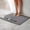 image:imageMuddy Mat  Chenille Bathroom Rugs Quick Dry Microfiber Mats Non Slip Washable Extra Thick Soft and Highly Absorbent Bath Mats for Bathroom Kitchen and Shower Floor  White 35x59Grey