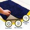 image:imageMuddy Mat  Super Water Absorbent Door Mat Indoor Microfiber Quick Dry Chenille Entryway Rug Slip Resistant Front Door Mat Indoor Mats for Entryway Machine Washable Pet Rug Navy Blue 36x120