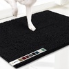 image:imageMuddy Mat 2in1 Set Black Medium 30X19 Microfiber NonSlip Washable amp Highly Absorbent Chenille Dog Door Mat with Wizz Stain amp Odor RemoverUltimate Pet Cleanup Combo for Fresh amp Clean Homes