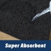 image:imageMuddy Mat Chenille Bathroom Rugs Set Quick Dry Microfiber Mats Non Slip Washable Extra Thick Soft and Highly Absorbent Bath Mats 20x30 with U Shaped Toilet Mat 20x20  GreyBlack