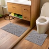 image:imageMuddy Mat Chenille Bathroom Rugs Set Quick Dry Microfiber Mats Non Slip Washable Extra Thick Soft and Highly Absorbent Bath Mats 20x30 with U Shaped Toilet Mat 20x20  GreyGrey