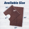 image:imageMuddy Mat Chenille Bathroom Rugs Set Quick Dry Microfiber Mats Non Slip Washable Extra Thick Soft and Highly Absorbent Bath Mats 20x30 with U Shaped Toilet Mat 20x20  GreyChocolate Brown