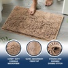 image:imageMuddy Mat Chenille Bathroom Rugs Set Quick Dry Microfiber Mats Non Slip Washable Extra Thick Soft and Highly Absorbent Bath Mats 20x30 with U Shaped Toilet Mat 20x20  GreyBeige