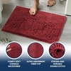 image:imageMuddy Mat Chenille Bathroom Rugs Set Quick Dry Microfiber Mats Non Slip Washable Extra Thick Soft and Highly Absorbent Bath Mats 20x30 with U Shaped Toilet Mat 20x20  GreyRed