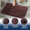 image:imageMuddy Mat Chenille Bathroom Rugs Set Quick Dry Microfiber Mats Non Slip Washable Extra Thick Soft and Highly Absorbent Bath Mats 20x30 with U Shaped Toilet Mat 20x20  GreyChocolate Brown