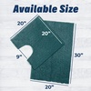 image:imageMuddy Mat Chenille Bathroom Rugs Set Quick Dry Microfiber Mats Non Slip Washable Extra Thick Soft and Highly Absorbent Bath Mats 20x30 with U Shaped Toilet Mat 20x20  GreyAtlantic Blue