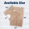 image:imageMuddy Mat Chenille Bathroom Rugs Set Quick Dry Microfiber Mats Non Slip Washable Extra Thick Soft and Highly Absorbent Bath Mats 20x30 with U Shaped Toilet Mat 20x20  GreyBeige