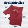 image:imageMuddy Mat Chenille Bathroom Rugs Set Quick Dry Microfiber Mats Non Slip Washable Extra Thick Soft and Highly Absorbent Bath Mats 20x30 with U Shaped Toilet Mat 20x20  GreyRed