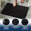 image:imageMuddy Mat Chenille Bathroom Rugs Set Quick Dry Microfiber Mats Non Slip Washable Extra Thick Soft and Highly Absorbent Bath Mats 20x30 with U Shaped Toilet Mat 20x20  GreyBlack