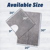 image:imageMuddy Mat Chenille Bathroom Rugs Set Quick Dry Microfiber Mats Non Slip Washable Extra Thick Soft and Highly Absorbent Bath Mats 20x30 with U Shaped Toilet Mat 20x20  GreyGrey