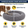 image:imageMuddy Mat Cloud K9 Donut Dog Bed for Dogs amp Cats Cozy Round Chenille Cuddler Bed Fluffy Raised Rim Machine Washable amp Dryer Safe Slip Resistant Base  Grey Small 20inGrey