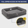 image:imageMuddy Mat Cloud K9 Rectangle Dog Bed for Dogs amp Cats Chenille Bolster Bed with Foam Support Machine Washable Removable Cover Slip Resistant Crate amp Couch Bed  Grey Small 17x24Grey