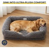 image:imageMuddy Mat Cloud K9 Rectangle Dog Bed for Dogs amp Cats Chenille Bolster Bed with Foam Support Machine Washable Removable Cover Slip Resistant Crate amp Couch Bed  Grey Small 17x24Grey