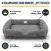 image:imageMuddy Mat Cloud K9 Rectangle Dog Bed for Dogs amp Cats Chenille Bolster Bed with Foam Support Machine Washable Removable Cover Slip Resistant Crate amp Couch Bed  Grey Small 17x24Grey