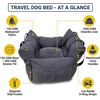 image:imageMuddy Mat Cloud K9 Travel Dog Bed for Small amp Medium Dogs Chenille Car Seat Bed with Bolster Sides amp Safety Leash Waterproof Washable Cover Slip Resistant Travel amp Home Pet Bed  Grey 16x20Grey