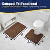 image:imageMuddy Mat CloudStep Bathroom Rugs 2 Piece Set Non Slip Bath Mats for Bathroom Absorbent Memory Foam Chenille Machine Washable Quick Dry Toilet Rug Set Brown 20x30  20x20 UShapedChocolate Brown
