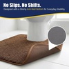 image:imageMuddy Mat CloudStep Bathroom Rugs 2 Piece Set Non Slip Bath Mats for Bathroom Absorbent Memory Foam Chenille Machine Washable Quick Dry Toilet Rug Set Brown 20x30  20x20 UShapedChocolate Brown