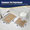 image:imageMuddy Mat CloudStep Bathroom Rugs 2 Piece Set Non Slip Bath Mats for Bathroom Absorbent Memory Foam Chenille Machine Washable Quick Dry Toilet Rug Set Navy Blue 20x30  20x20 UShapedBeige