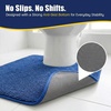 image:imageMuddy Mat CloudStep Bathroom Rugs 2 Piece Set Non Slip Bath Mats for Bathroom Absorbent Memory Foam Chenille Machine Washable Quick Dry Toilet Rug Set Grey 20x30  20x20 UShapedNavy Blue
