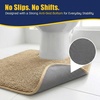 image:imageMuddy Mat CloudStep Bathroom Rugs 2 Piece Set Non Slip Bath Mats for Bathroom Absorbent Memory Foam Chenille Machine Washable Quick Dry Toilet Rug Set Navy Blue 20x30  20x20 UShapedBeige