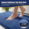 image:imageMuddy Mat CloudStep Bathroom Rugs 2 Piece Set Non Slip Bath Mats for Bathroom Absorbent Memory Foam Chenille Machine Washable Quick Dry Toilet Rug Set Navy Blue 20x30  20x20 UShapedNavy Blue