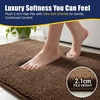 image:imageMuddy Mat CloudStep Bathroom Rugs 2 Piece Set Non Slip Bath Mats for Bathroom Absorbent Memory Foam Chenille Machine Washable Quick Dry Toilet Rug Set Brown 20x30  20x20 UShapedChocolate Brown