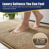 image:imageMuddy Mat CloudStep Bathroom Rugs 2 Piece Set Non Slip Bath Mats for Bathroom Absorbent Memory Foam Chenille Machine Washable Quick Dry Toilet Rug Set Navy Blue 20x30  20x20 UShapedBeige