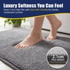 image:imageMuddy Mat CloudStep Bathroom Rugs 2 Piece Set Non Slip Bath Mats for Bathroom Absorbent Memory Foam Chenille Machine Washable Quick Dry Toilet Rug Set Navy Blue 20x30  20x20 UShapedGrey