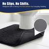 image:imageMuddy Mat CloudStep Bathroom Rugs 2 Piece Set Non Slip Bath Mats for Bathroom Absorbent Memory Foam Chenille Machine Washable Quick Dry Toilet Rug Set Navy Blue 20x30  20x20 UShapedBlack
