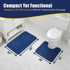 image:imageMuddy Mat CloudStep Bathroom Rugs 2 Piece Set Non Slip Bath Mats for Bathroom Absorbent Memory Foam Chenille Machine Washable Quick Dry Toilet Rug Set Navy Blue 20x30  20x20 UShapedNavy Blue