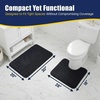 image:imageMuddy Mat CloudStep Bathroom Rugs 2 Piece Set Non Slip Bath Mats for Bathroom Absorbent Memory Foam Chenille Machine Washable Quick Dry Toilet Rug Set Grey 20x30  20x20 UShapedBlack
