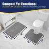 image:imageMuddy Mat CloudStep Bathroom Rugs 2 Piece Set Non Slip Bath Mats for Bathroom Absorbent Memory Foam Chenille Machine Washable Quick Dry Toilet Rug Set Navy Blue 20x30  20x20 UShapedGrey