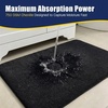 image:imageMuddy Mat CloudStep Bathroom Rugs Non Slip Bath Mats for Bathroom Super Absorbent Memory Foam Chenille Quick Dry Machine Washable Thick Toilet Rug for Shower Tub and Floor Black 2ft x 3ftBlack