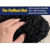 image:imageMuddy Mat Fluffy Bathroom Rugs 2 Piece Set Soft Absorbent Microfiber Bath Mats Non Slip Quick Dry Machine Washable for Floor Tub Shower amp Toilet Grey 20x30  20x20 UShapedBlack