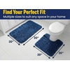 image:imageMuddy Mat Fluffy Bathroom Rugs 2 Piece Set Soft Absorbent Microfiber Bath Mats Non Slip Quick Dry Machine Washable for Floor Tub Shower amp Toilet Grey 20x30  20x20 UShapedNavy Blue