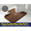 image:imageMuddy Mat Fluffy Bathroom Rugs 2 Piece Set Soft Absorbent Microfiber Bath Mats Non Slip Quick Dry Machine Washable for Floor Tub Shower amp Toilet Grey 20x30  20x20 UShapedChocolate Brown