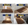 image:imageMuddy Mat Fluffy Bathroom Rugs 2 Piece Set Soft Absorbent Microfiber Bath Mats Non Slip Quick Dry Machine Washable for Floor Tub Shower amp Toilet Grey 20x30  20x20 UShapedChocolate Brown