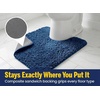 image:imageMuddy Mat Fluffy Bathroom Rugs 2 Piece Set Soft Absorbent Microfiber Bath Mats Non Slip Quick Dry Machine Washable for Floor Tub Shower amp Toilet Grey 20x30  20x20 UShapedNavy Blue
