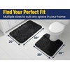 image:imageMuddy Mat Fluffy Bathroom Rugs 2 Piece Set Soft Absorbent Microfiber Bath Mats Non Slip Quick Dry Machine Washable for Floor Tub Shower amp Toilet Grey 20x30  20x20 UShapedBlack