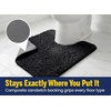 image:imageMuddy Mat Fluffy Bathroom Rugs 2 Piece Set Soft Absorbent Microfiber Bath Mats Non Slip Quick Dry Machine Washable for Floor Tub Shower amp Toilet Grey 20x30  20x20 UShapedBlack
