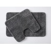 image:imageMuddy Mat Fluffy Bathroom Rugs 2 Piece Set Soft Absorbent Microfiber Bath Mats Non Slip Quick Dry Machine Washable for Floor Tub Shower amp Toilet Grey 20x30  20x20 UShapedGrey