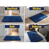 image:imageMuddy Mat Fluffy Bathroom Rugs 2 Piece Set Soft Absorbent Microfiber Bath Mats Non Slip Quick Dry Machine Washable for Floor Tub Shower amp Toilet Grey 20x30  20x20 UShapedNavy Blue