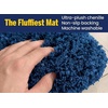 image:imageMuddy Mat Fluffy Bathroom Rugs 2 Piece Set Soft Absorbent Microfiber Bath Mats Non Slip Quick Dry Machine Washable for Floor Tub Shower amp Toilet Grey 20x30  20x20 UShapedNavy Blue