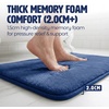 image:imageMuddy Mat Memory Foam Bath Mat  Velvet Soft Non Slip Bathroom Rugs Thick Absorbent Bath Rugs Washable Bath Mat for Bathroom Floor and Shower Grey 2ft x 3ftNavy Blue