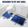 image:imageMuddy Mat Memory Foam Bath Mat Set 2 Piece  Velvet Soft Non Slip Bathroom Rugs Set Thick Absorbent Washable Bath Mats for Bathroom Floor and Shower Black 20x30  20x20 UShapedNavy Blue