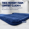 image:imageMuddy Mat Memory Foam Bath Mat Set 2 Piece  Velvet Soft Non Slip Bathroom Rugs Set Thick Absorbent Washable Bath Mats for Bathroom Floor and Shower Black 20x30  20x20 UShapedNavy Blue