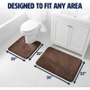 image:imageMuddy Mat Memory Foam Bath Mat Set 2 Piece  Velvet Soft Non Slip Bathroom Rugs Set Thick Absorbent Washable Bath Mats for Bathroom Floor and Shower Black 20x30  20x20 UShapedChocolate Brown